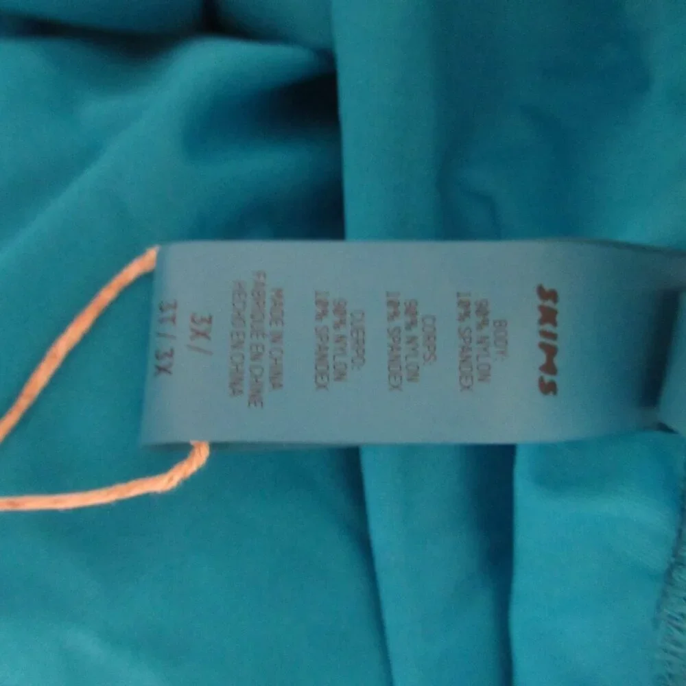 Skims Sarong Skirt 3X Turquoise Blue Mesh Swim Suit‎ Cover Up Plus Size Pull On